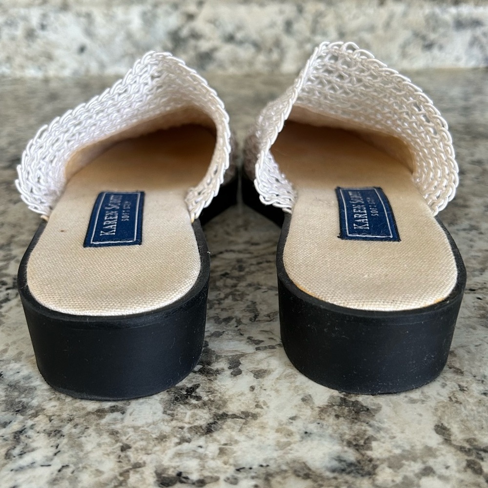 Karen Scott Shoreline Woven Sandals Mules Flats White Textured Comfy Size 6 - Picture 7 of 9